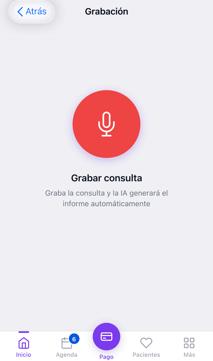 VetControl app móvil: Grabación de consulta por voz e informe IA