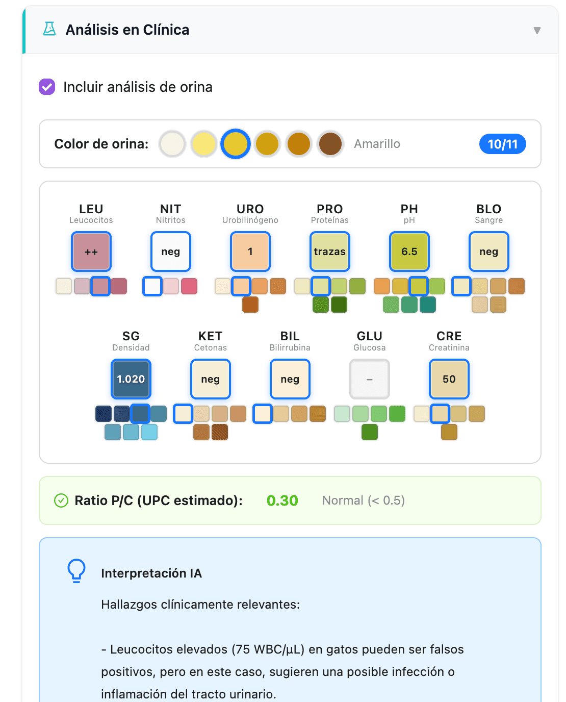 Interpretación de Urinálisis con IA